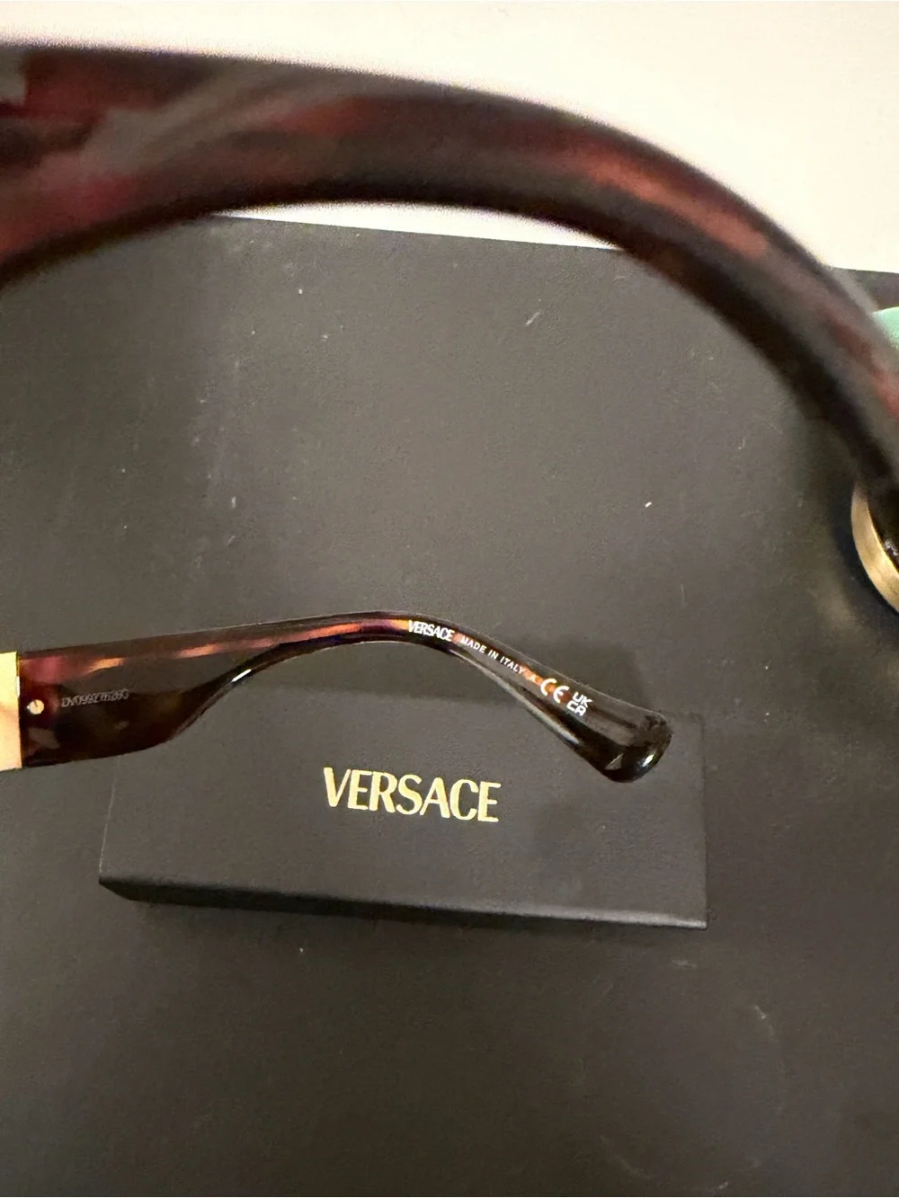 AUTHENTIC Versace Gold Frame Sunglasses with Pink Lenses